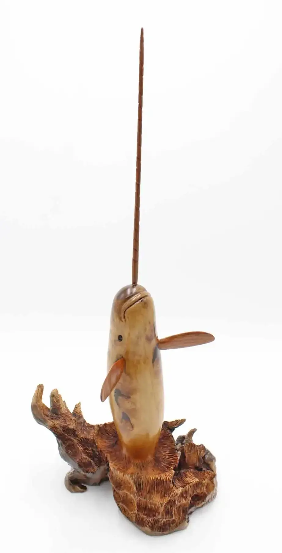 Narwhal woodcarving sculpture